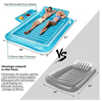 Flotteur gonflable, matelas pneumatique gonflable, planche de surf, chaise longue de piscine pour adultes et enfants (14 ans et plus) pour rivière paresseuse, piscine ou plage d'été
