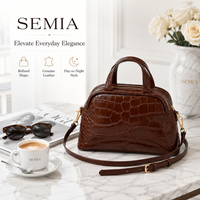 Sac fourre-tout décontracté en cuir véritable imperméable de style anglais pour femmes, capacité 1-1,9 L, fabrication OEM/ODM pour marques
