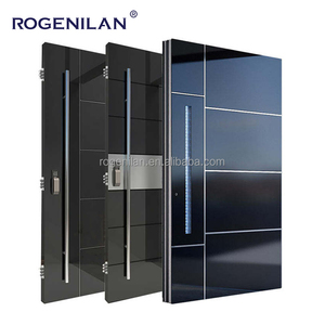 ROGENILAN, fournisseur chinois, portes <span class=keywords><strong>d</strong></span>'<span class=keywords><strong>entrée</strong></span> extérieures en aluminium pivotantes, résistantes aux ouragans, avec panneau miroir, <span class=keywords><strong>porte</strong></span> de sécurité - Product Image 5