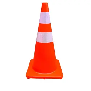 Cone de trânsito em PVC à prova d'água Cone de aviso de emergência em borracha de 90 cm