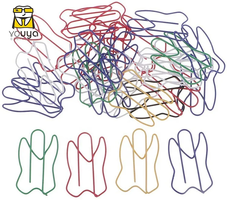 Красочные уникальные металлические зажимы для бумаги, стоматологический зубчатый зажим для бумаги