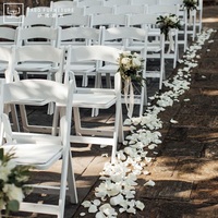 Chaises pliantes blanches d'extérieur pour mariage et jardin, chaises pliantes en résine style paon pour fêtes, prix des chaises Wimbledon pour événements