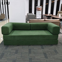 Komprimiertes Modulares Bodensofa 2-Sitzer Cord-Schlafsofa Tagesbett Hochelastischer Schaumstoff Platzsparend für Büro
