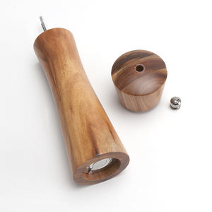 Moulin à sel et poivre <span class=keywords><strong>en</strong></span> bois <span class=keywords><strong>massif</strong></span> et acrylique avec couvercle <span class=keywords><strong>en</strong></span> céramique pour épices. - Product Image 6