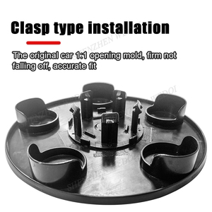 Gran oferta, nueva edición, cubierta central de cubo, flor, tipo broche, alta calidad, 4 Uds., cubierta central negra ABS para Tesla <span class=keywords><strong>Higland</strong></span> Modelo 3 - Product Image 2