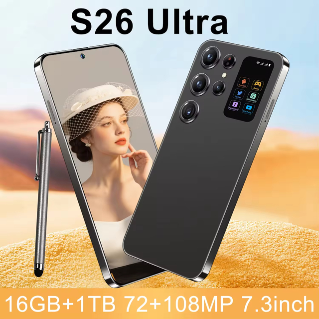 S26 Ultra 5G Android Smartphone 7 Inch Octa Core Built-in Stylus Pen 16GB 1TB 108MP Camera CDMA LTE Dual SIM OLED 120Hz