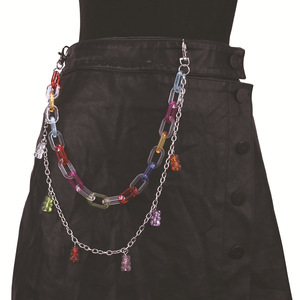 Chaîne de taille ours de dessin animé colorée en alliage de zinc, style punk, à boucles multiples, chaîne de corps unisexe tendance, pour usage quotidien, articles en stock KI-k192 - Product Image 3