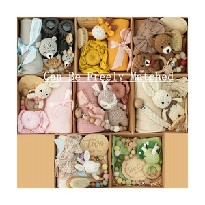 Ensemble <span class=keywords><strong>Cadeau</strong></span> <span class=keywords><strong>de</strong></span> Naissance Amigurumi, Jalons, Animaux à Hochets en Crochet Rembourrés, Nouveau-né, <span class=keywords><strong>Cadeau</strong></span> <span class=keywords><strong>de</strong></span> Douche <span class=keywords><strong>de</strong></span> Bébé, Mousseline, Lange <span class=keywords><strong>pour</strong></span> Tout-Petit - Product Image 1
