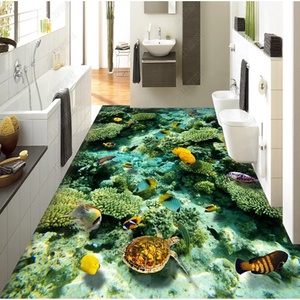 Mural de suelo de baño y sala de estar, criatura marina con impresión de autoadhesivo, impermeable, 3D, pvc - Product Image 4