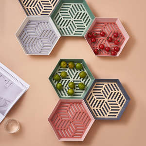 Style scandinave moderne Ins assiette de fruits <span class=keywords><strong>panier</strong></span> de rangement créatif Simple coupe en plastique collations et thé maison salon accessoire - Product Image 5