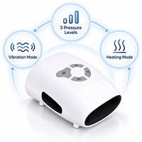 Masseur de main sans fil blanc avec compression d'air, vibration et chaleur pour la relaxation des paumes, rechargeable, arrêt automatique après 10 minutes