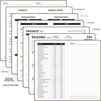 Agenda Semanal Personalizada, Cuaderno de Horarios en Inglés, Tapa Blanda, Diario 2027, Agenda de Bolsillo