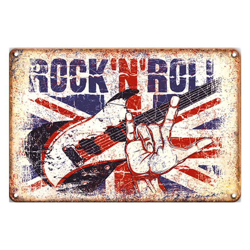 Retro Rock Sign Wall Sticker Decorative Plaque Lennon Metal Poster Tin Man Cave Retro Rock Sign Wall Sticker Decorative Plaque Lennon Metal Poster Tin Man Cave