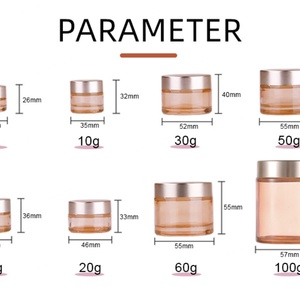 10g 20g 2oz 30 ml 50g 2 oz Luxury Face Cosmetic Lotion <b>Containers</b> Custom Empty Frosted Cosmetic Cream Glass Jar with Lids - Product Image 3