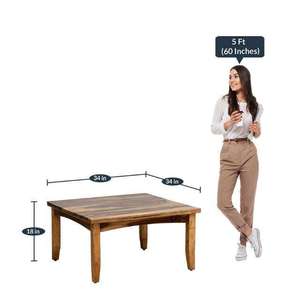 Table basse carrée en bois massif de style industriel moderne, faite à la main, portable, pour la maison, le bureau, la décoration du salon, prix de gros - Product Image 3