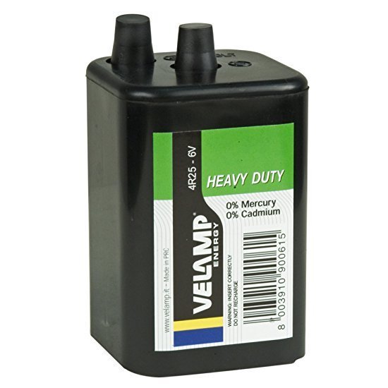 Vellmp 4R25 6V Heavy Duty Carbon Zinc Lantern Battery Model TECH-H4R25 Italy Origin