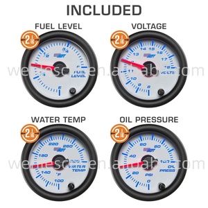 Wenle White 7-Color Speedometer Gauges Oil/Water Temp/Fuel Level/Volt Direct 6-Gauge Cluster Package for Chevy C10 1973-1987 - Product Image 4
