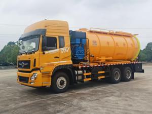 Camión de Vacío Dongfeng D7V 6x4 de 3 Ejes y 10 Ruedas, Fabricante de Camiones de Vacío con Tanque de 18-22m³, Bomba de Vacío Accionada por Motor Auxiliar - Product Image 4