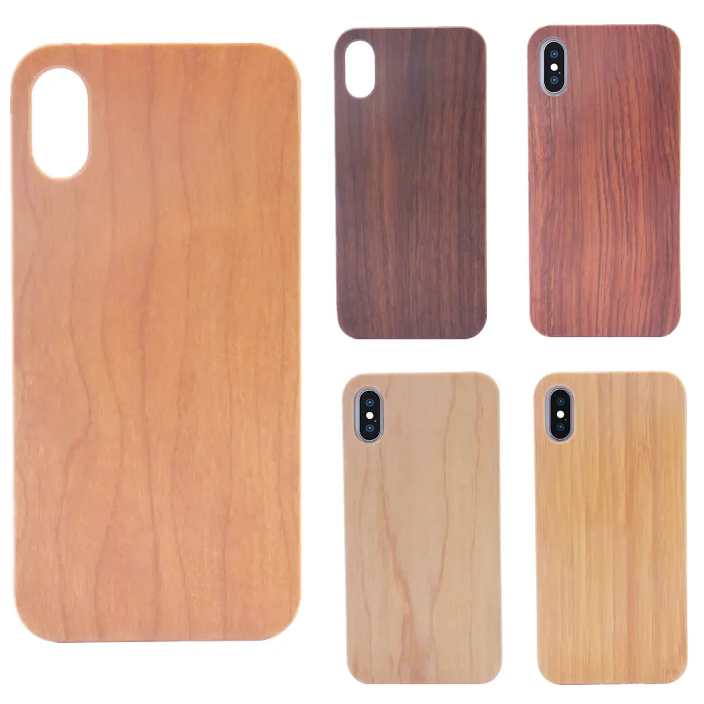 Funda de teléfono de TPU de madera en blanco auténtica personalizada para iPhone 11 12 13 14 15 Pro Max carcasa de bambú de choque única de madera grabada con láser