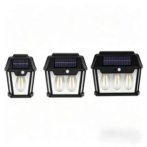 Lámpara Solar de Pared con Bombilla de Tungsteno Vintage, Lámpara LED de Pared con Sensor de Movimiento para Exteriores, Impermeable, Alimentada por Energía Solar para Porche, Patio, Jardín - Product Image 1