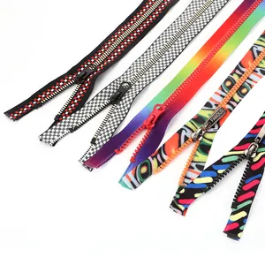 Hot sales customer sizes rainbow long chain color design waterproof resin separating zippers