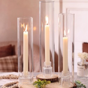 Romantic Wholesale SET of 3 <strong>Glass</strong> <strong>Hurricane</strong> <strong>Glass</strong> <strong>Candle</strong> <strong>Holders</strong> for Wedding Table Decoration MH-TZ0916 - Product Image 1