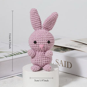 Nuevos Muñecos de Animales Tejidos a Crochet Hechos a Mano, Osos, Elefantes y Conejos, Decoración Navideña para Estanterías - Product Image 2