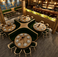 Luxuriöse Restaurant-Möbel: Hochwertige Eckbank-Sitzgruppe für Restaurants, Komplette Einrichtungsdesigns für Hotelprojekte
