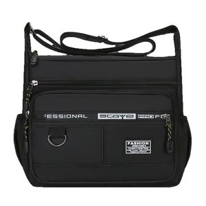 Sac messager décontracté pour homme grande capacité motif lettres sac à dos bandoulière pour voyage extérieur noir vert militaire bleu foncé gris - Product Image 3