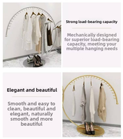 Présentoir Métallique Rond 3/4 Créatif pour Boutique, Porte-Vêtements Rond Idéal, Support d'Exposition Élégant pour Vêtements