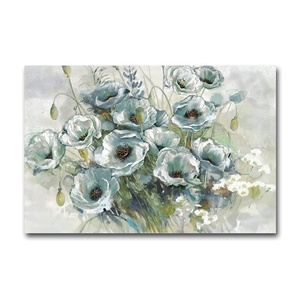 Pintura de pared de <span class=keywords><strong>flores</strong></span> hecha a mano para decoración para sala de estar lienzo al óleo respetuoso con el medio ambiente interior SOA Arts pintura al óleo pintada a mano - Product Image 1