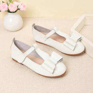 Chaussures de princesse à nœud pour filles, blanches, grandes tailles, en cuir souple pour enfants - Product Image 5