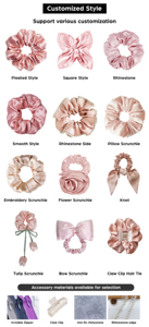 22Momme 1Cm <b>100</b>% Mulberry <b>Silk</b> <b>Scrunchies</b> Bands Luxurious Available in Stock Now <b>Hair</b> Ties - Product Image 4