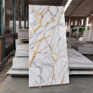 <span class=keywords><strong>Plaque</strong></span> de <span class=keywords><strong>marbre</strong></span> en plastique brillant, imperméable, panneau mural flexible en <span class=keywords><strong>PVC</strong></span> artificiel / feuille de <span class=keywords><strong>marbre</strong></span> UV - Product Image 2