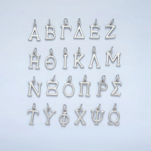 Breloque personnalisée en acier inoxydable plaqué or 18 carats avec <span class=keywords><strong>alphabet</strong></span> grec, breloques lettres de sororité en or et argent, accessoires - Product Image 4