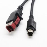Cable de Alimentación USB de 24V con Conector DIN de 3 Pines para Impresora de Recibos EPOS POS, Carga Rápida, Cable Serial de 1m 2m de Longitud, Corriente de 3A, Alimentación DIN de 3P