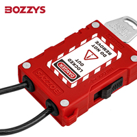 BOZZYS Cadenas de câble de sécurité universel Corps en nylon rouge Revêtement en pvc Câble en acier inoxydable pour la révision de l'équipement d'étiquetage de verrouillage