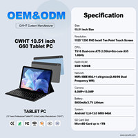 Tablet Android 13 de Alto Rendimiento de 10.51 Pulgadas, 4G LTE T616, 6GB 128GB, Pantalla FHD Incell, Batería de 8800mAh, Marca OEM