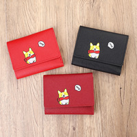 Großhandel neue Frauen niedlichen Cartoon dreifache kurze Brieftasche Lucky Dog Karten halter Münz speicher Studenten Brieftasche