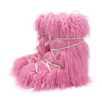 Hiver Femmes Confortable Fluffy Fausse Fourrure Bottes Femme Peluche Chaude Bottes de Neige Chaussures de Luxe Fourrure Bottes à Lacets