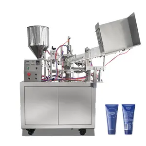 Otomatik süper tutkal Alu tüpler dolum makinesi kozmetik krem plastik yumuşak tüp dolum ve ultrasonik sızdırmazlık makinesi