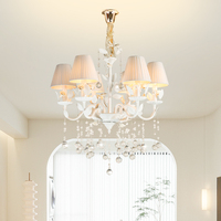 Décoration florale moderne en fer blanc pour salon chambre restaurant lustre en cristal de luxe simple