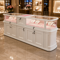 Vitrine à bijoux personnalisée de luxe en verre, mobilier de magasin avec éclairage LED, comptoir à bijoux pour l'affichage de pierres précieuses et de montres