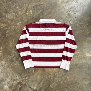 Chemise à manches longues personnalisée, t-shirt décontracté surdimensionné à manches longues, chemise de rugby rayée, chemise polo, chemises de créateur pour hommes, vente en gros - Product Image 6