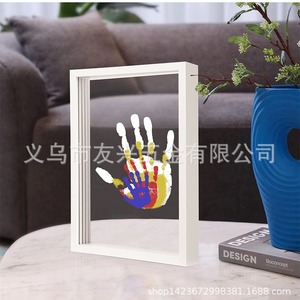 Cadre photo transparent rectangulaire pour empreintes de mains, en panneau artificiel, pour DIY artistique, idéal pour salon, chambre, bureau, entrée - Product Image 1