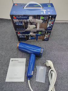 Défroisseur Vapeur de Luxe Hoffmans Blanc et Bleu 1200W avec Finition Dorée, Poignée Pliable et Accessoires Tête de Brosse - Product Image 1