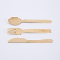 Ensemble de couverts jetables en bois écologiques emballés en gros, options en bambou pour la vaisselle de mariage et de fête, emballage sur mesure
