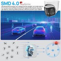 Caméra IP POE de sécurité VIKYLIN 180 à double objectif 4K 8MP Wizsense AI avec vision nocturne, détection humaine/véhicule et dissuasion active (type Eyeball)