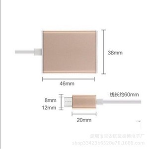 <b>Usb</b> <b>C</b> To Hdmi Adapter 46x38mm Aluminum Alloy <b>Plug</b> In For Laptop - Product Image 1