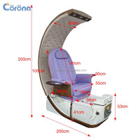 Chaise de pédicure électrique professionnelle pour salon de manucure avec bassin pour les pieds à LED